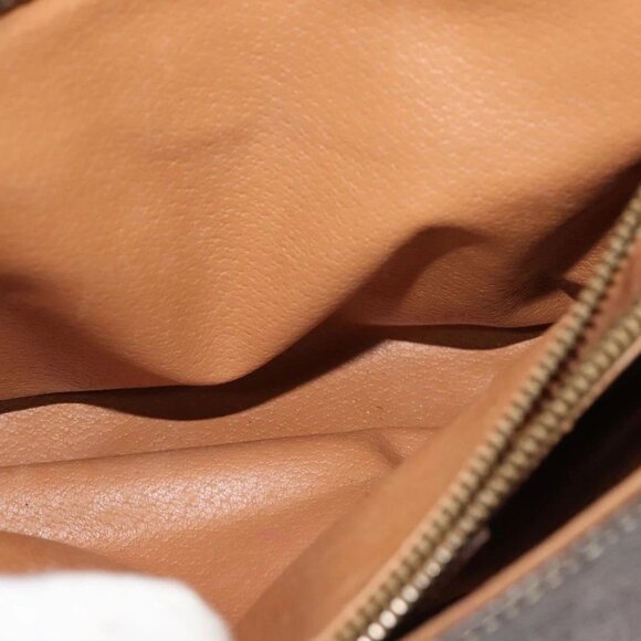 CELINE Macadam Canvas Shoulder Bag PVC Leather Brown Gold Auth sw675 - Picture 15 of 16